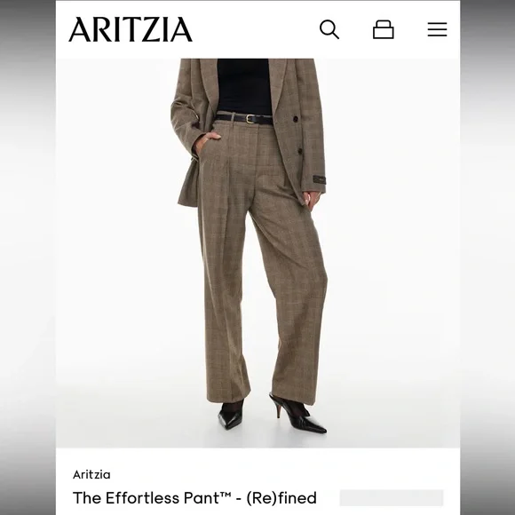 Aritzia Brown Effortless Pant - Picture 2 of 15